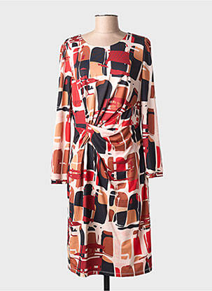 Robe mi-longue manches longues manches longues orange K-DESIGN femme