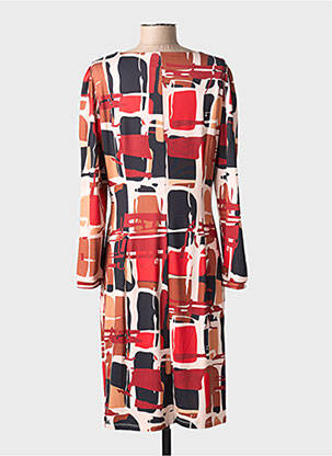 Robe mi-longue manches longues manches longues orange K-DESIGN femme