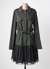 Robe mi-longue manches longues manches longues vert NÜ femme