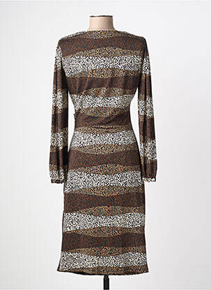 Robe mi-longue manches longues manches longues marron K-DESIGN femme