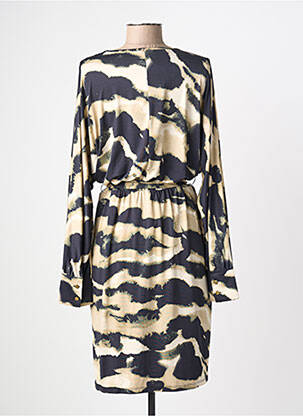 Robe mi-longue manches longues manches longues beige K-DESIGN femme