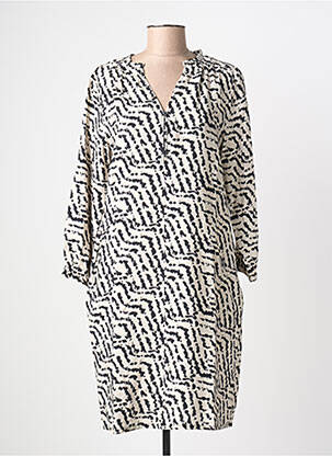 Robe courte manches 3/4 manches 3/4 beige STREET ONE femme