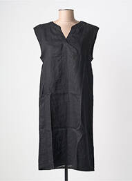 Robe mi-longue tissage crêpe manches courtes noir STREET ONE femme