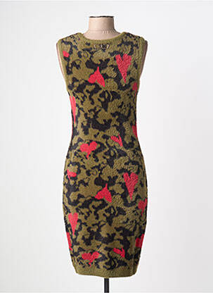 Robe pull stretch sans manche vert FRACOMINA femme