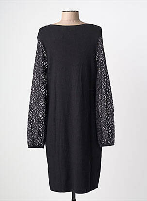 Robe mi-longue manches longues manches longues noir MORGAN femme