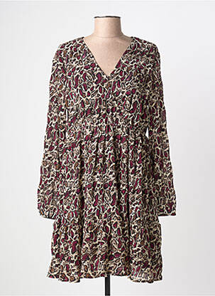 Robe courte manches longues manches longues violet LE TEMPS DES CERISES femme