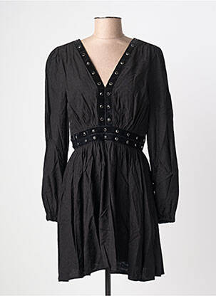 Robe courte fermeture zippée au dos manches longues noir GUESS femme