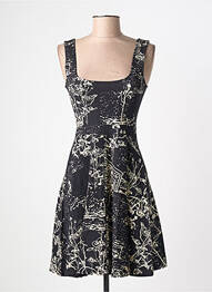 Robe courte coupe cintrée fines bretelles noir DESIGUAL femme