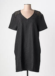 Robe courte manches courtes manches courtes noir KAPORAL femme
