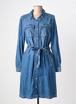 Robe mi-longue manches longues manches longues bleu STREET ONE femme