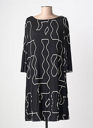 Robe mi-longue manches 3/4 manches 3/4 noir S.OLIVER femme
