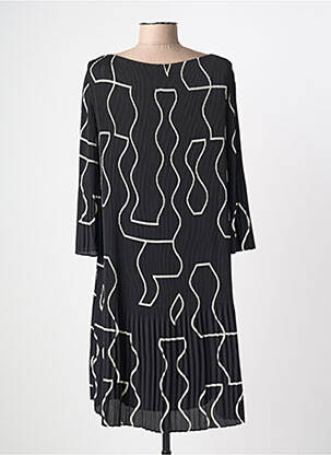 Robe mi-longue coupe fluide manches 3/4 noir S.OLIVER femme