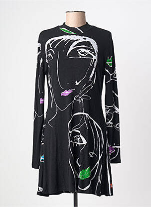 Robe courte manches longues manches longues noir DESIGUAL femme