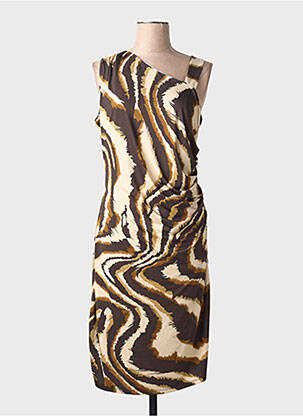 Robe mi-longue sans manche sans manche marron K-DESIGN femme