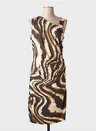 Robe mi-longue sans manche sans manche marron K-DESIGN femme