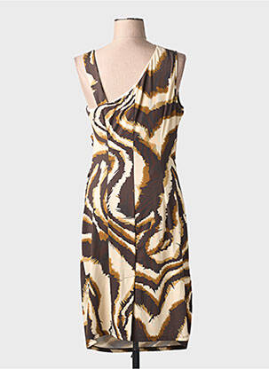 Robe mi-longue sans manche sans manche marron K-DESIGN femme