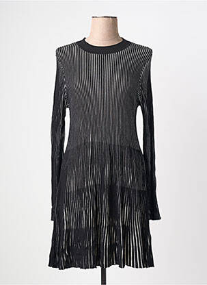 Robe mi-longue manches longues manches longues noir DESIGUAL femme