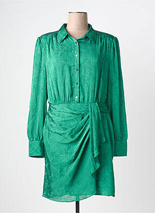 Robe courte manches longues manches longues vert MORGAN femme