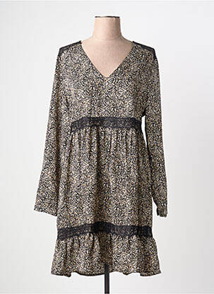 Robe courte manches longues manches longues noir LE TEMPS DES CERISES femme
