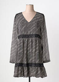 Robe courte manches longues manches longues noir LE TEMPS DES CERISES femme