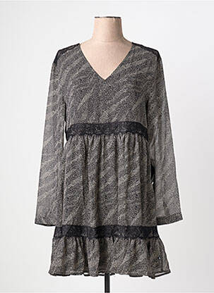 Robe courte manches longues manches longues noir LE TEMPS DES CERISES femme