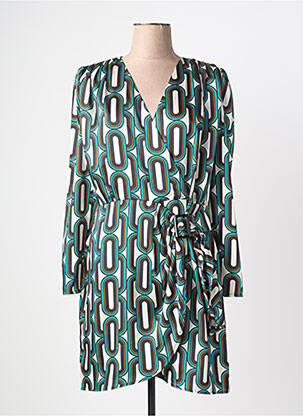 Robe courte manches longues manches longues bleu MORGAN femme