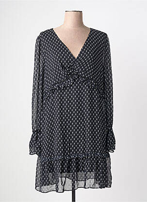 Robe courte coupe fluide manches longues noir GOA GOA femme