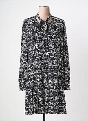 Robe mi-longue manches longues manches longues noir GAUDI femme