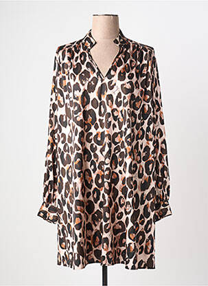 Robe courte manches longues manches longues marron GAUDI femme