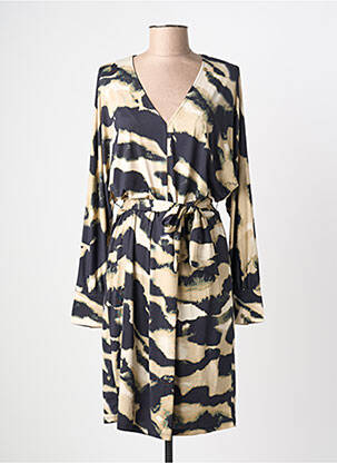 Robe mi-longue manches longues manches longues beige K-DESIGN femme