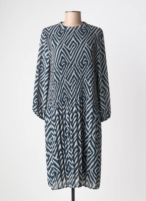 Robe mi-longue coupe fluide manches longues bleu STREET ONE femme