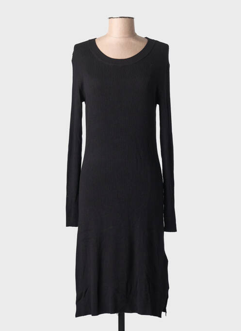 Robe mi-longue manches longues manches longues noir STREET ONE femme