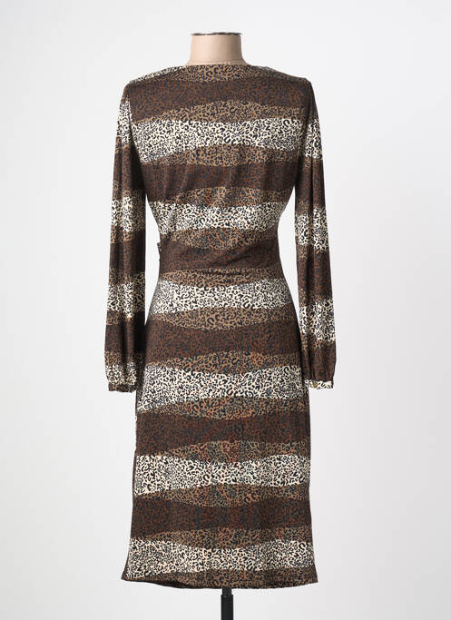 Robe mi-longue manches longues manches longues marron K-DESIGN femme