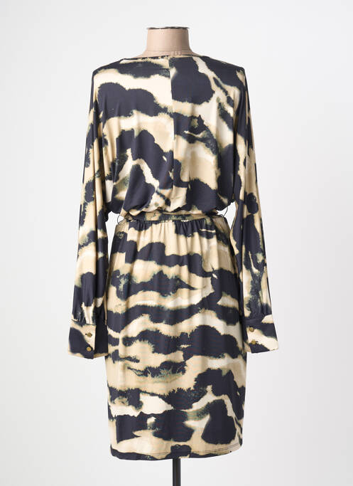 Robe mi-longue manches longues manches longues beige K-DESIGN femme