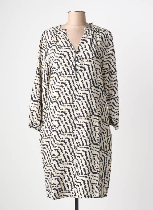 Robe courte manches 3/4 manches 3/4 beige STREET ONE femme