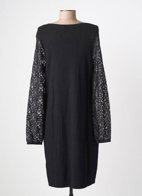 Robe mi-longue manches longues manches longues noir MORGAN femme