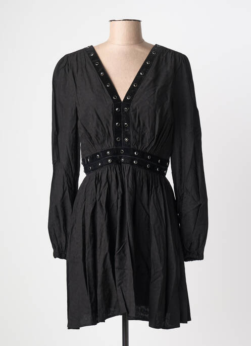 Robe courte fermeture zippée au dos manches longues noir GUESS femme