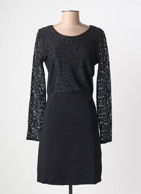 Robe courte manches longues manches longues noir MORGAN femme