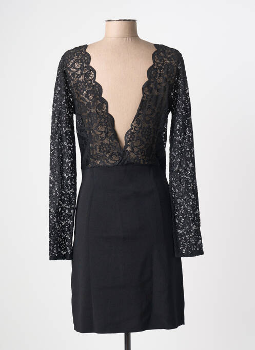 Robe courte manches longues manches longues noir MORGAN femme