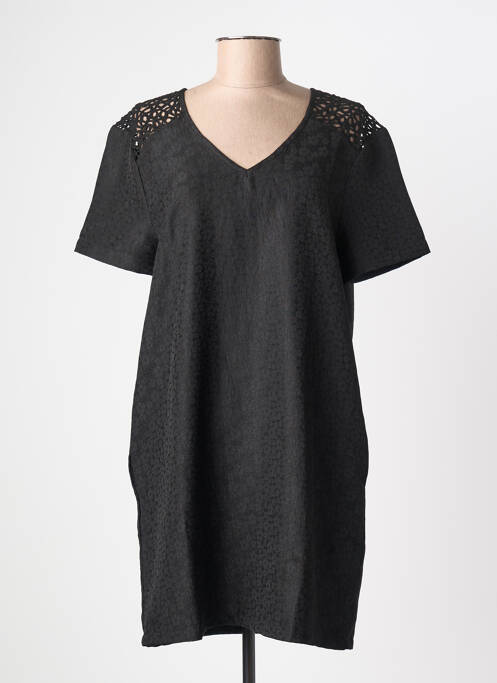 Robe courte manches courtes manches courtes noir KAPORAL femme