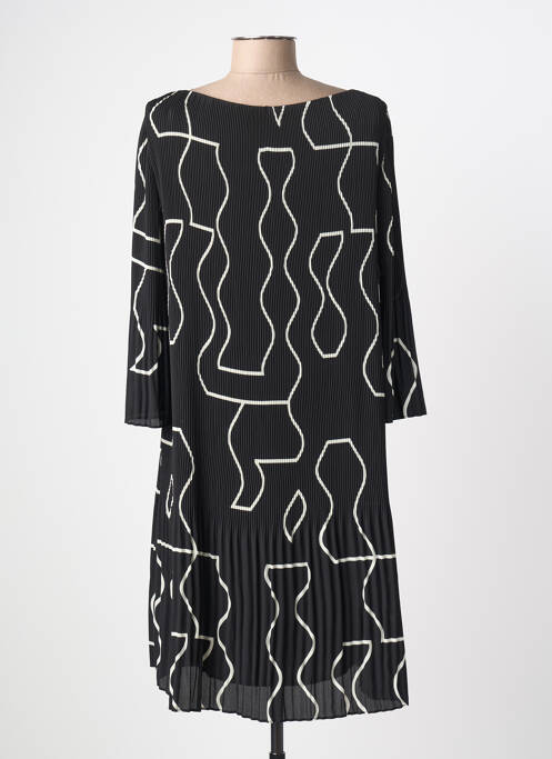 Robe mi-longue coupe fluide manches 3/4 noir S.OLIVER femme