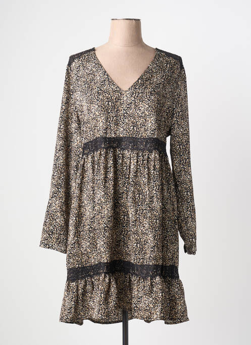 Robe courte manches longues manches longues noir LE TEMPS DES CERISES femme