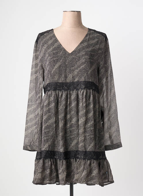 Robe courte manches longues manches longues noir LE TEMPS DES CERISES femme