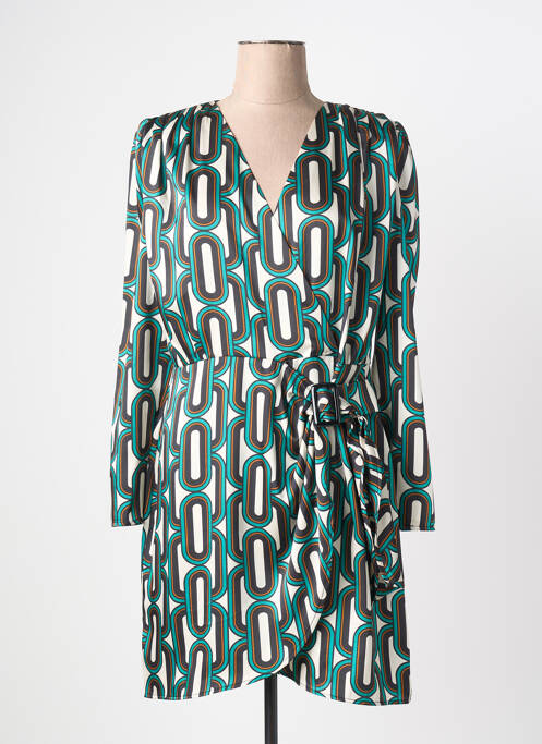 Robe courte manches longues manches longues bleu MORGAN femme