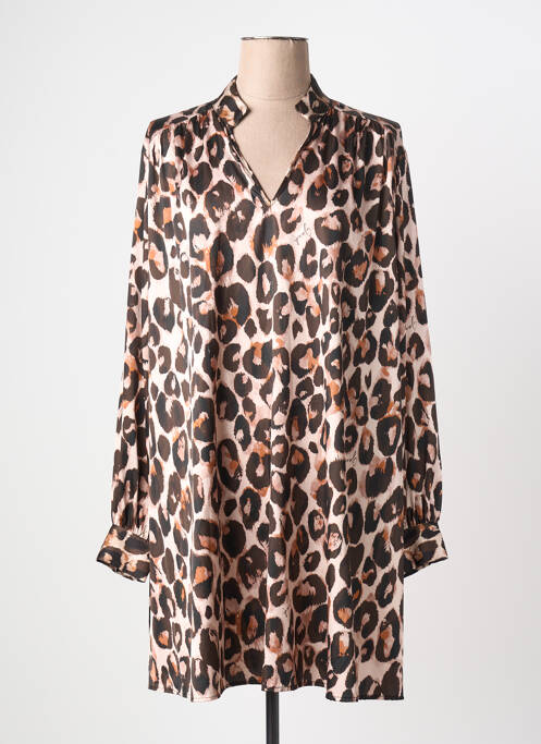 Robe courte manches longues manches longues marron GAUDI femme