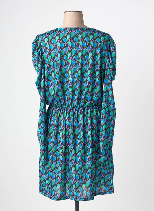Robe mi-longue imprimé fleurs manches longues bleu MORGAN femme
