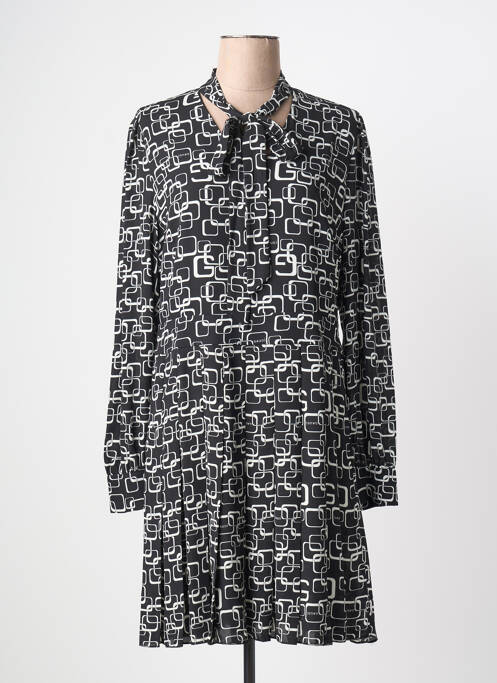 Robe mi-longue coupe fluide manches longues noir GAUDI femme