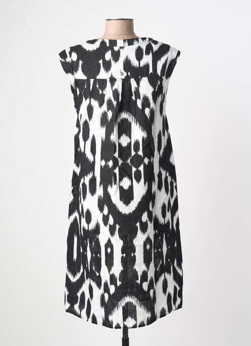 Robe mi-longue imprimé fantaisie manches courtes noir STREET ONE femme