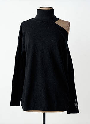 Pull coupe droite manches longues noir GUESS femme