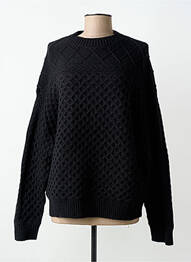 Pull col rond manches longues noir NÜ femme